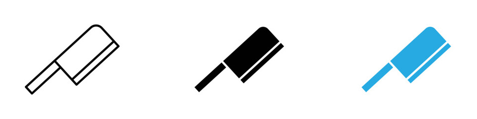 butcher knife icon black white vector outline