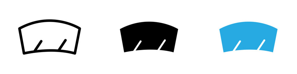 car windscreen icon black white vector outline