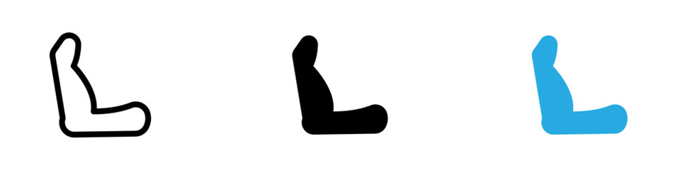 Car seat icon black white vector outline
