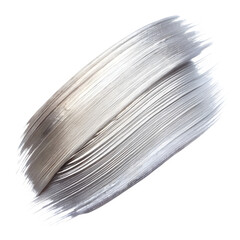 Silver brush stroke isolated on transparent background