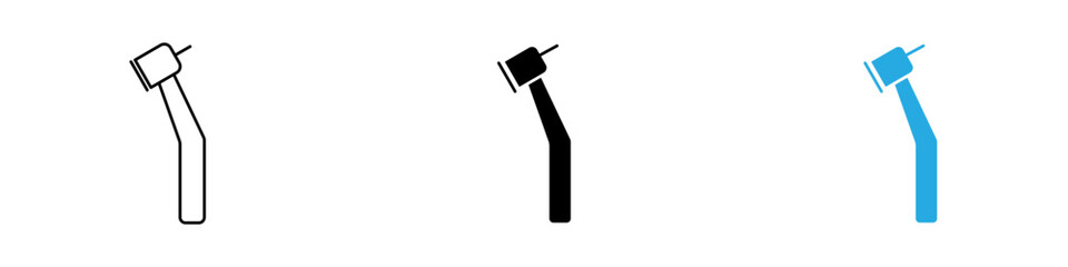Dental drill icon black white vector outline