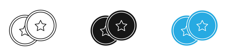 Earn point icon black white vector outline