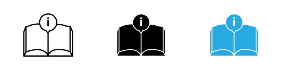 guide book icon black white vector outline