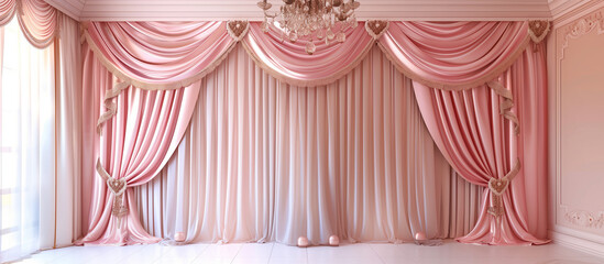 Pink curtain with a background