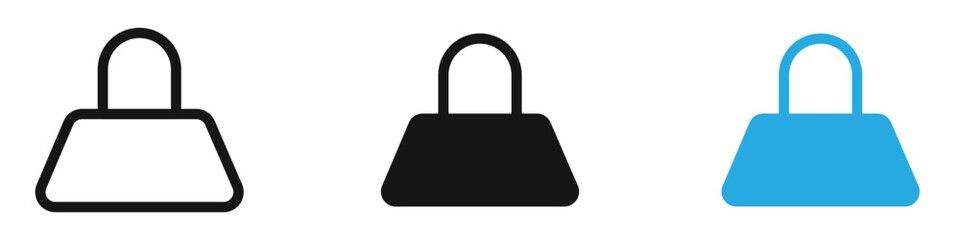 Handbag icon black white vector outline