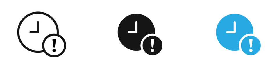 Late icon black white vector outline