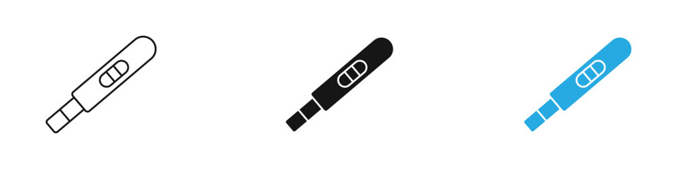 Pregnancy test icon black white vector outline