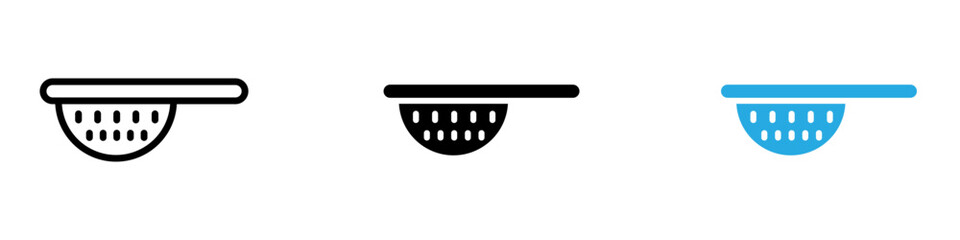 Sieve icon black white vector outline