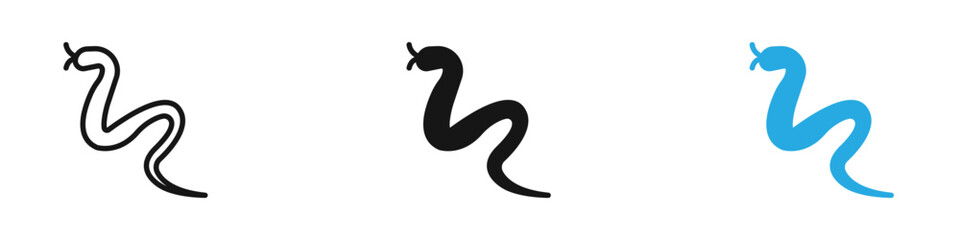 Snake icon black white vector outline