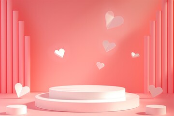 Heart decorations create a romantic atmosphere for special events or displays