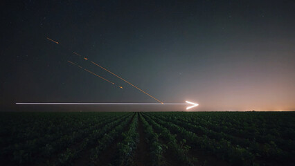 Modern technology is indicated by a pixel digital arrow mouse pointer as the arrow strikes its destination. Copy space and a minimal creative concept.