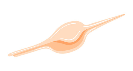 Light orange seashell icon on white background. Vector illustration