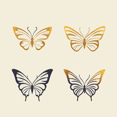 Butterfly Minimalist and Flat Logo Vector illustration