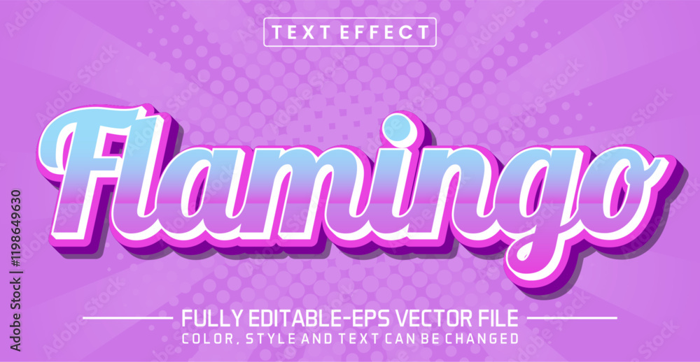 Poster flamingo font text effect editable
