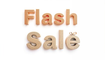 Text 'Flash Sale with' marketing concept isolated on white background