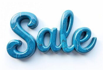 3D text 'Sale' in deep blue isolated on white background