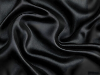 Obraz premium Smooth Black Fabric Flows and Creates Elegant Drapes with Subtle Textured Highlights