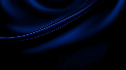 Dark Blue Satin Fabric Flows Smoothly Creating an Elegant Abstract Background.