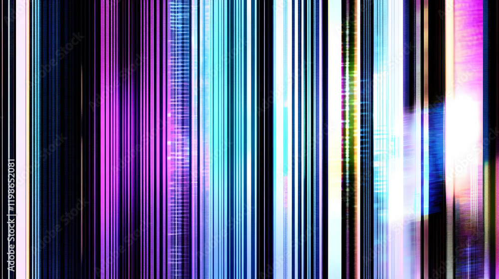 Poster colorful vertical lines abstract background creates a vibrant and modern design with glitch effect