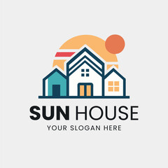 Fototapeta premium Sun House Logo