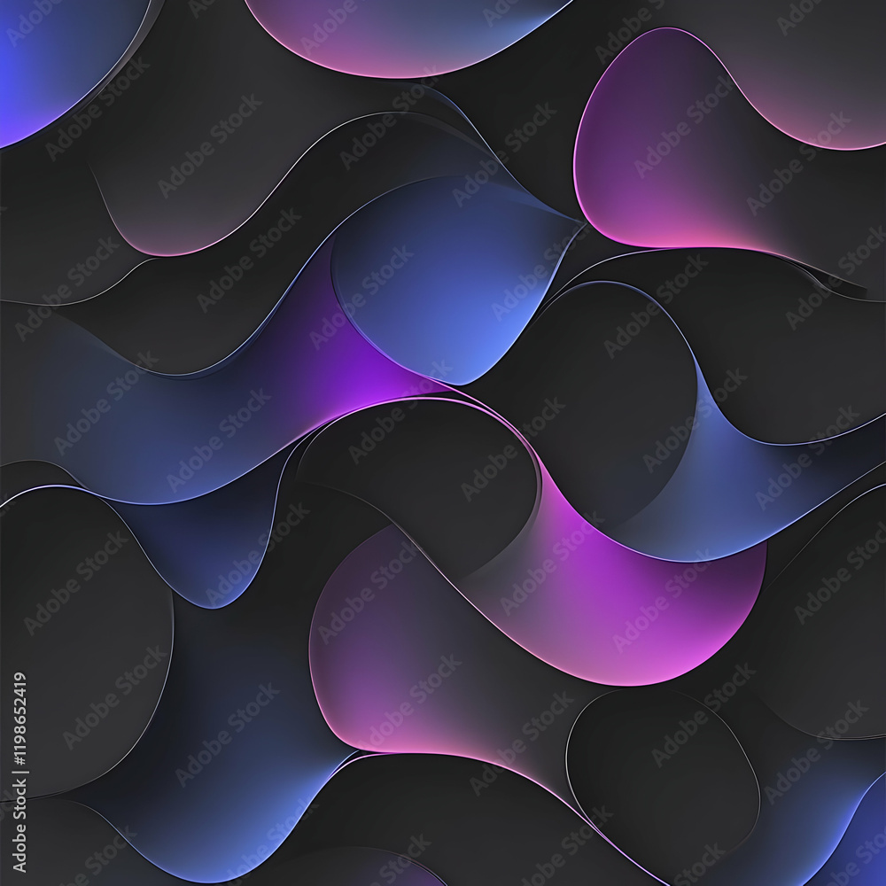 Poster abstract background with flowing shapes in blue and purple hues creates a dynamic visual