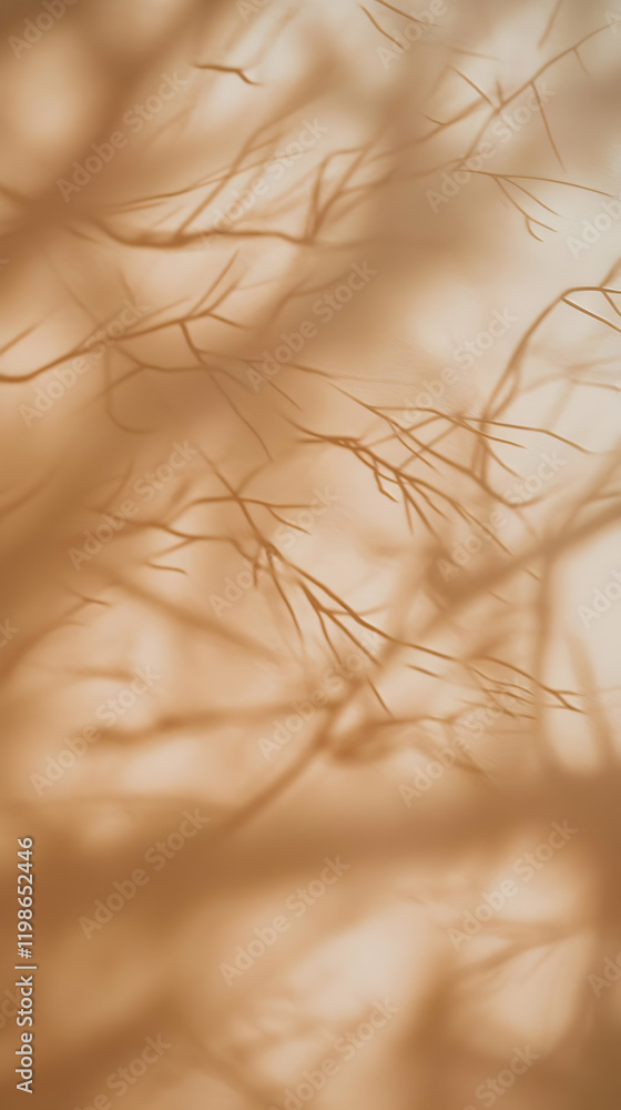 Poster abstract background with delicate brown branches creates a soft and dreamy atmosphere