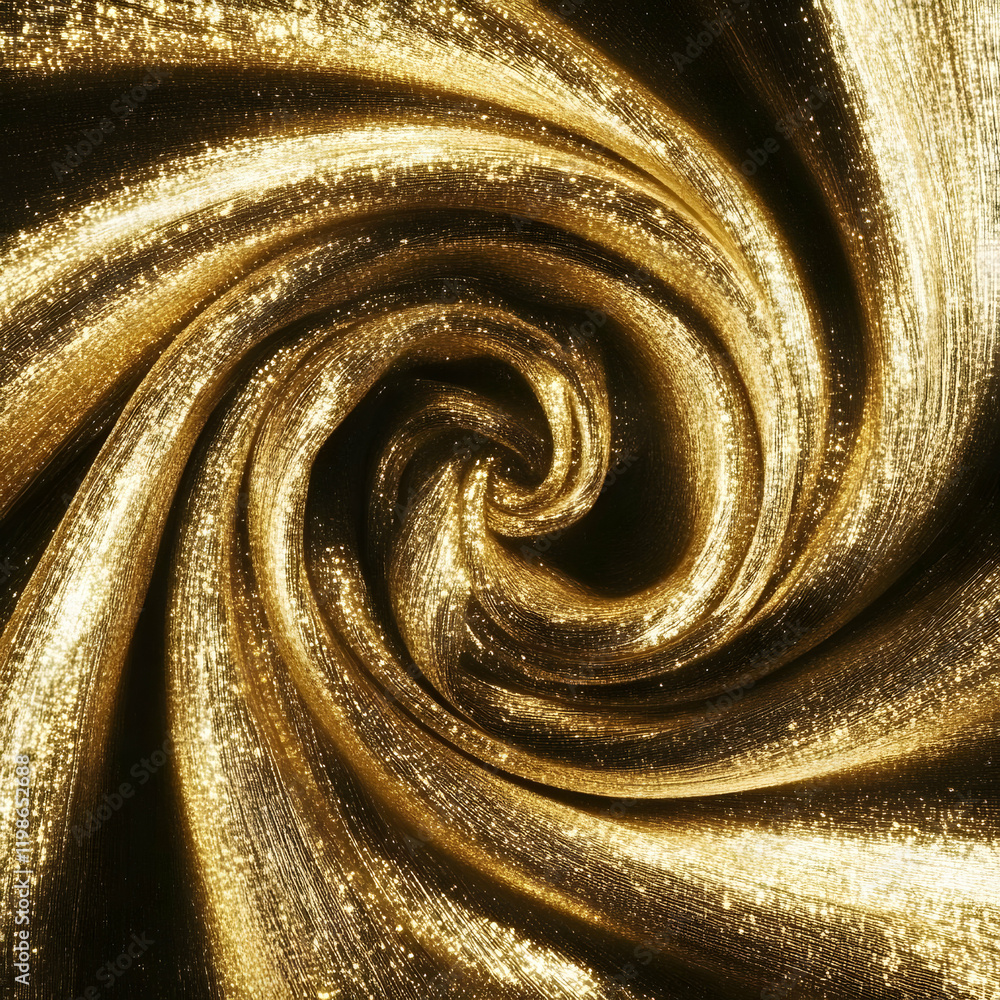 Poster golden swirls abstract background creates a luxurious and elegant visual design with glitter effect.