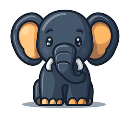 Naklejka premium vector of an elephant, white background