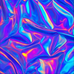 Fototapeta premium Iridescent Holographic Abstract Background Flows Smoothly with Vibrant Colors and Fluid Texture.