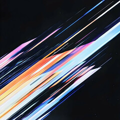 Abstract Background Features Dynamic Diagonal Colorful Streaks on Dark Backdrop with Subtle Texture.