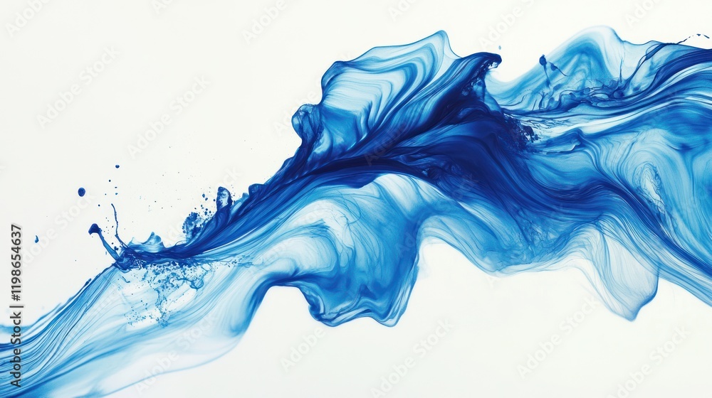 Poster abstract blue lines with dynamic motion effects.