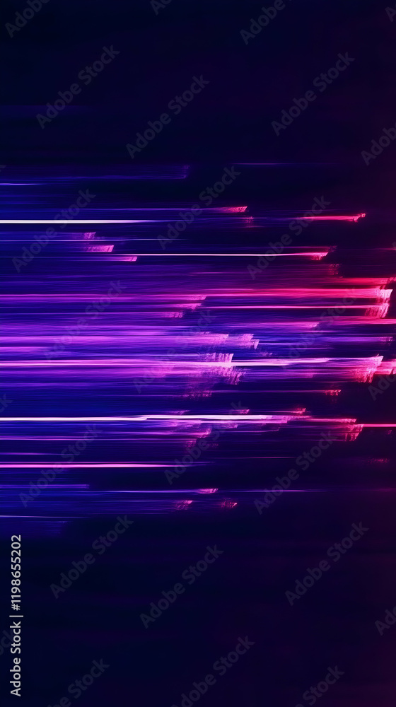 Poster abstract background with purple and pink streaks dynamically flowing across a dark backdrop
