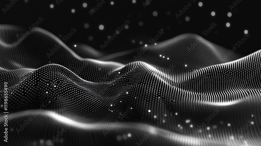 Poster abstract dots and lines for technology visuals.