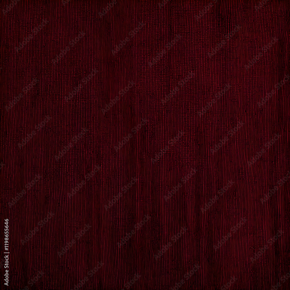 Poster dark red textured background with vertical lines and subtle pattern creates a rich visual effect
