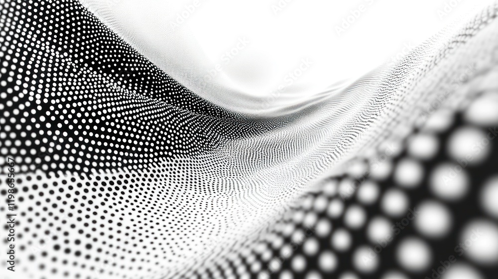 Poster abstract dots and triangles with a 3d gradient effect.
