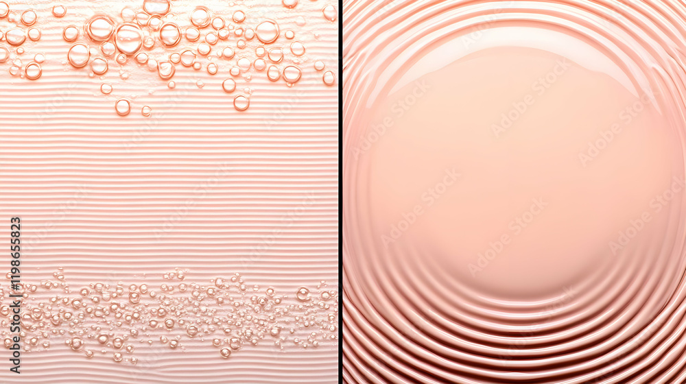 Aufkleber pink liquid textures with bubbles and ripples create a visually appealing abstract background
