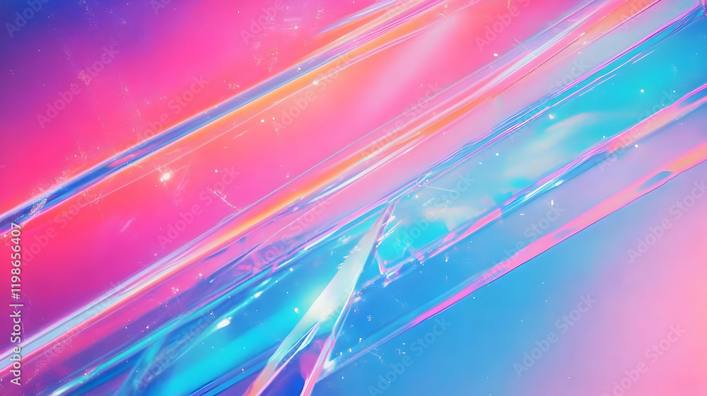 Poster iridescent streaks of color blend seamlessly, creating an abstract background of vibrant hues.