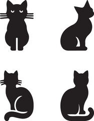 Black and white cat silhouette