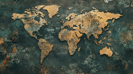 AI-inspired abstract digital world map.