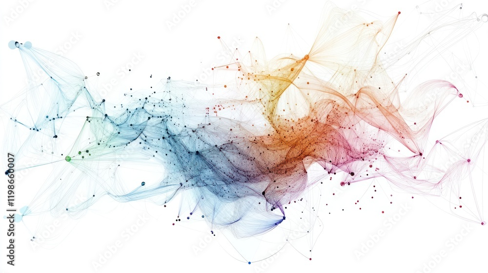 Poster artistic data visualization using plexus effects.