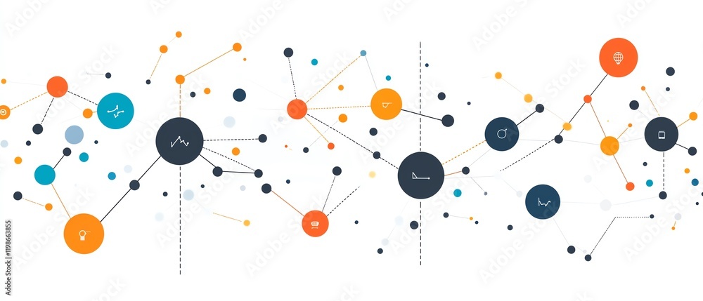 Poster business customer network with a focus on global digital data flow, emphasizing datadriven strategie