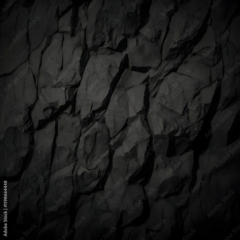 Poster dark rock texture forms a dramatic and rugged background with deep shadows and highlights.