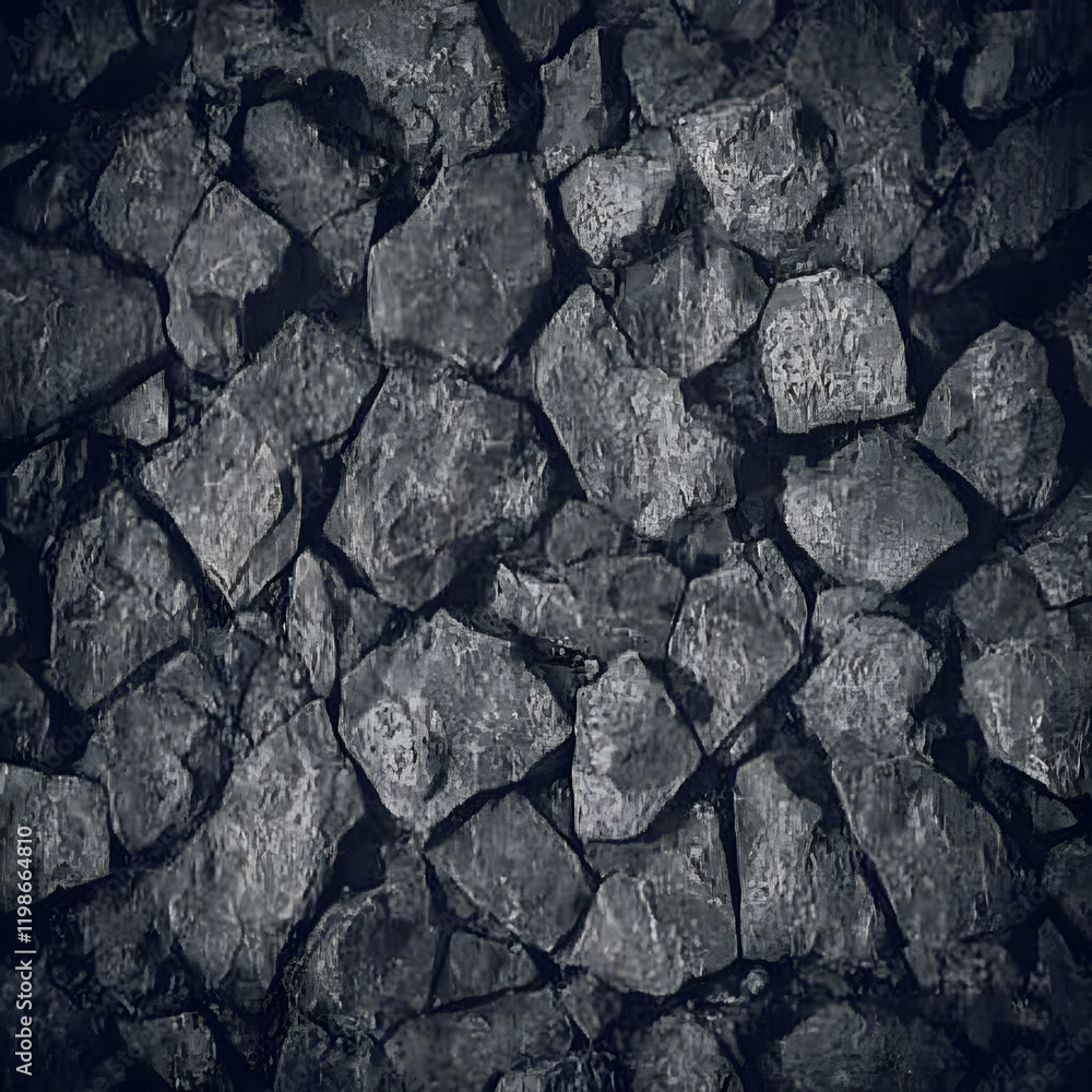 Aufkleber dark gray rock texture background forms a rough surface with deep shadows and highlights.
