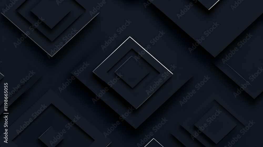 Poster 3d abstract background creates depth with layered dark squares and subtle highlights