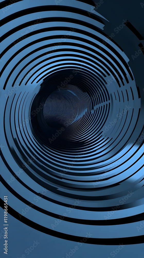 Aufkleber abstract 3d tunnel with concentric circles creates a deep perspective illusion
