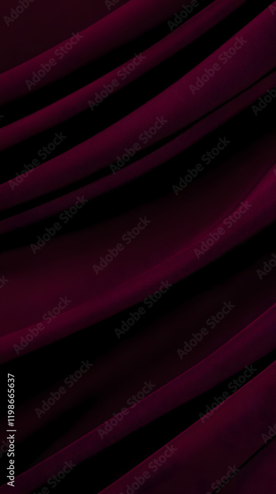 Poster luxurious dark red fabric flows and creates elegant folds with smooth texture in a dramatic presenta