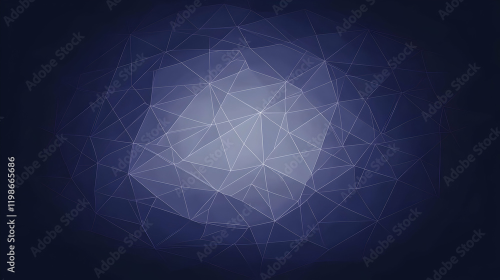 Poster abstract background creates depth with triangular shapes in shades of blue.