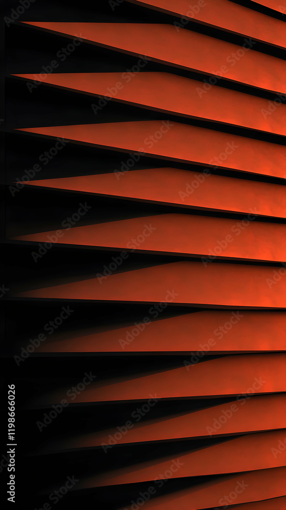 Poster abstract orange and black geometric pattern creates a visually striking design with sharp angles