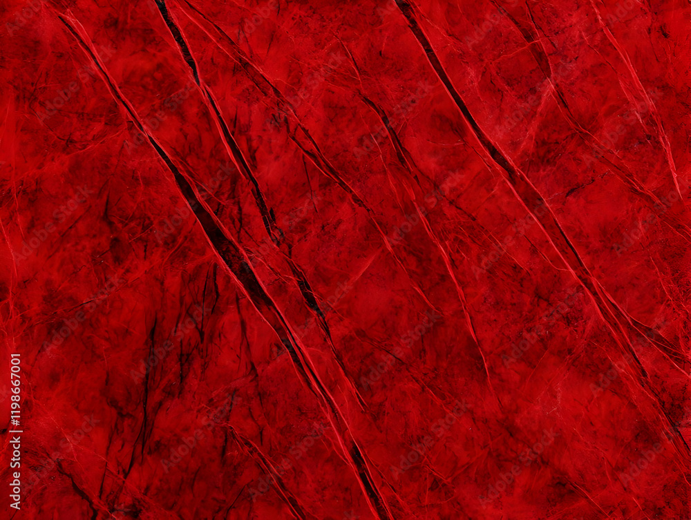 Poster red wrinkled paper texture forms an abstract background with creases and folds.