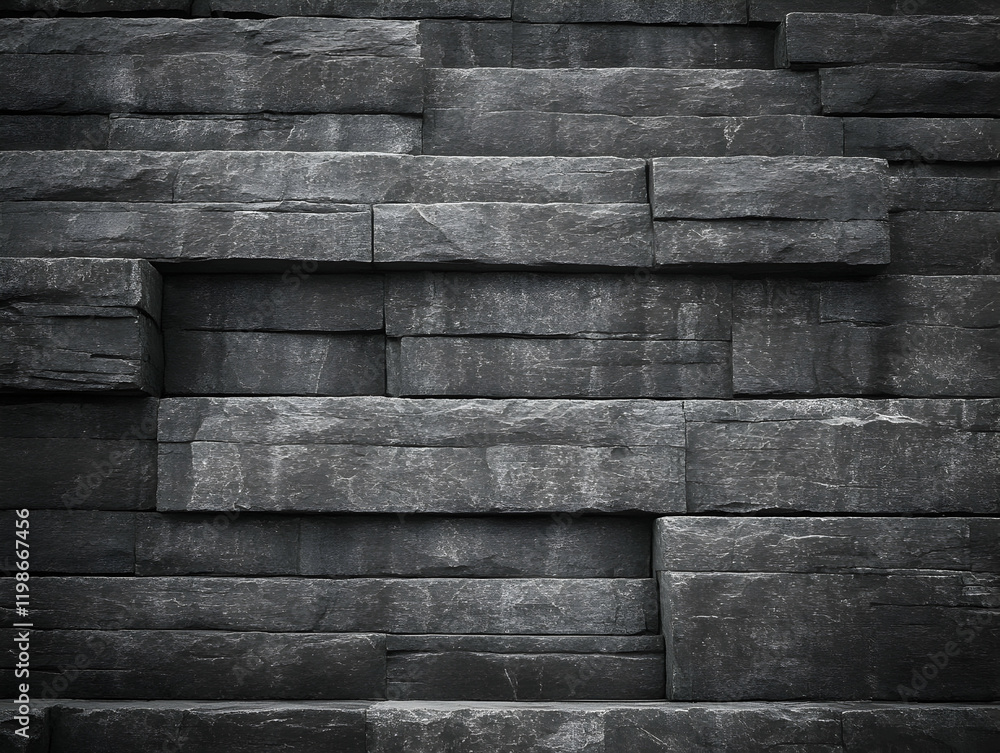 Poster Dark Gray Stone Wall Texture Creates a Modern and Rustic Background for Design Projects